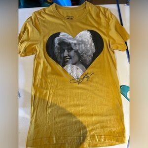 Yellow Graphic T-Shirt with Heart Design